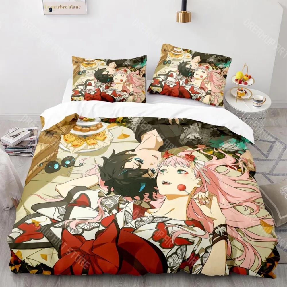 3D Print Darling In The Franxx Zero Two Bedding Set Bedspread Single Twin Full Queen King Size Bed Set Aldult Kid Bedroom Sets
