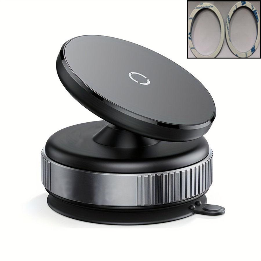 

utton Exhaust Vacuum Magnetic car Phone Holder - Portable, Easy to Use Strong Suction Foldable & Stretchable Dual-Sided Adhesion чёрный