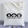 Kawaii Shopping Bag Mafalda Cute Anime Harajuku Canvas Bag Tote Bag Lady Handbag Large Capacity Shopper Bag Casual Shoulder Bag