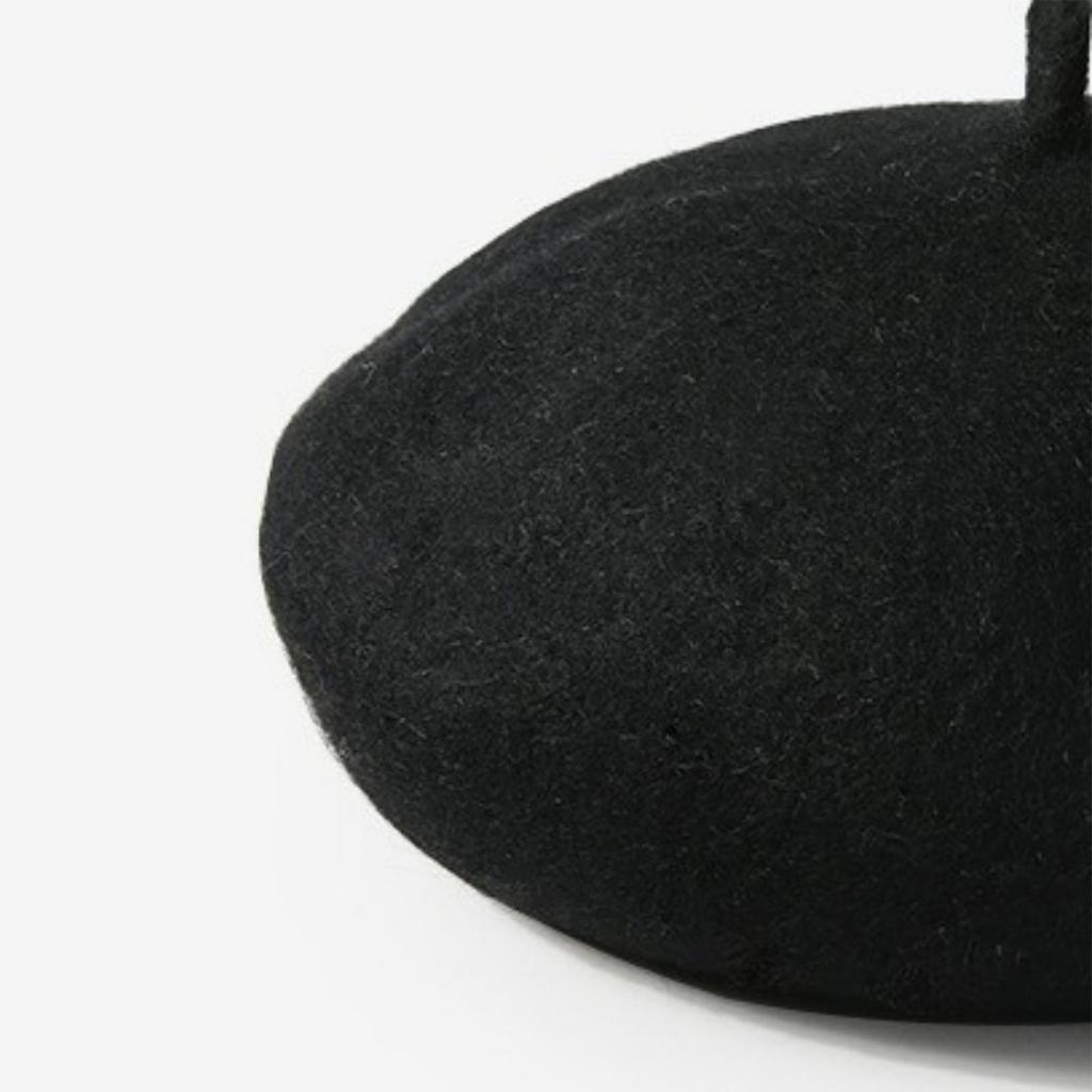 Women Beret French Hat Pure Colour Black Comfortable Costume Accessory for Winter Autumn Black