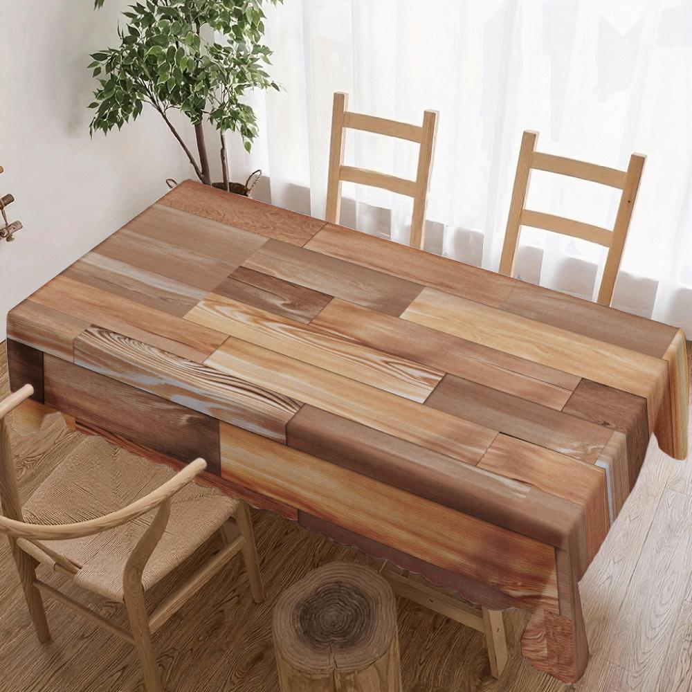 Jingyue Pet Unisex Grain Wood Rectangle Tablecloth For Table Decor Kitchen Dining Patio Waterproof Reusable Tablecloth For Table Party Picnic