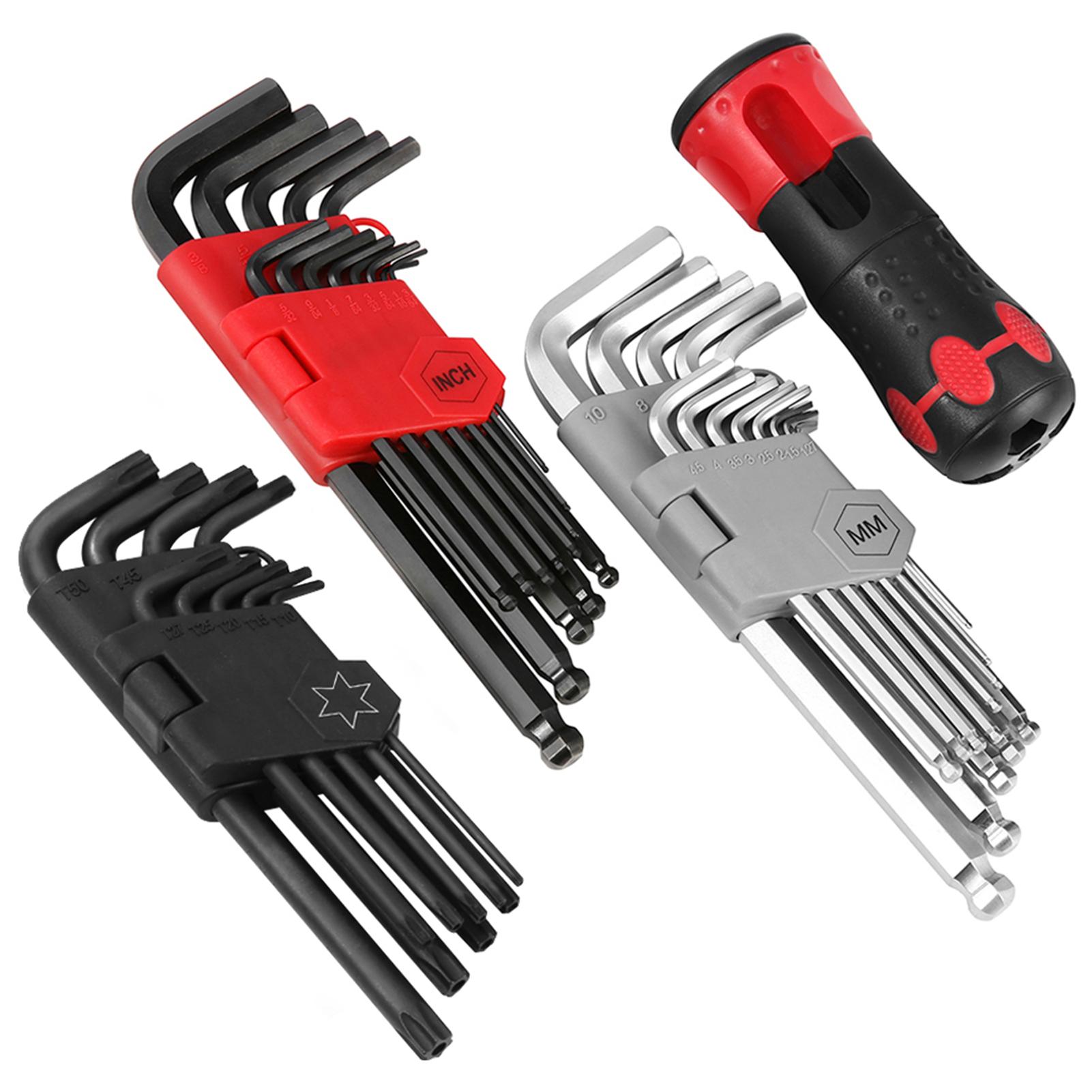 

36 PCS Allen Wrench Set Long Arm Ball End Hex Key Socket Head Screw Wrench Multi-size Internal 36 PCS