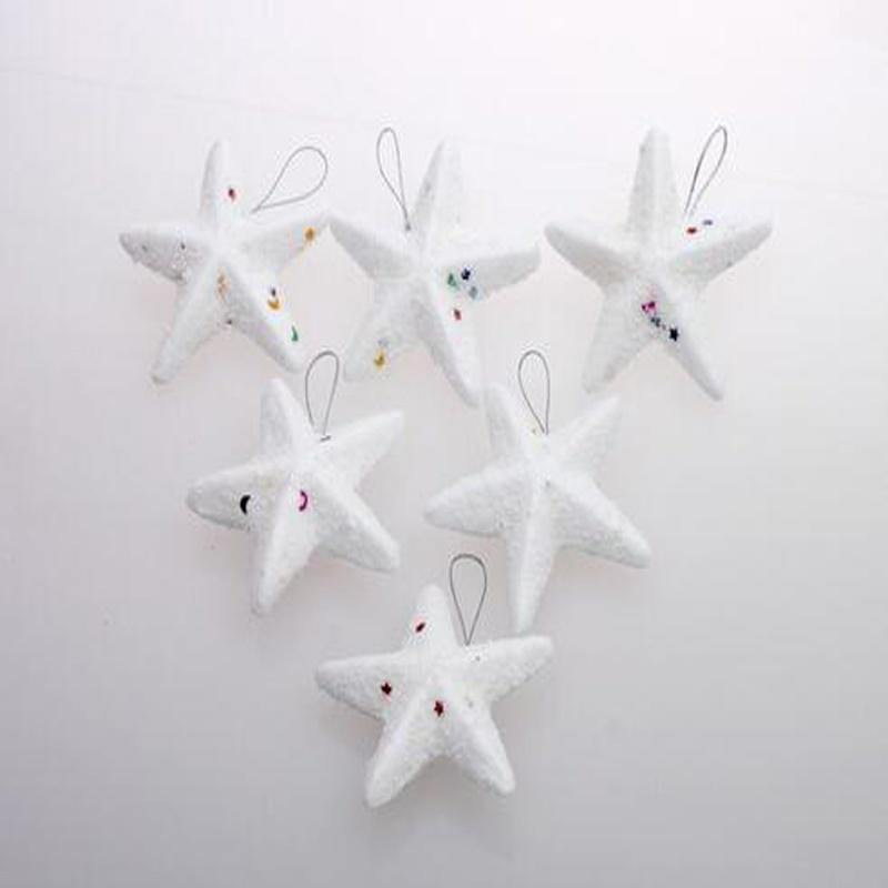 

Подвесной кулон на рождественскую елку, декоративная вечеринка, пенопласт, белая звезда, пентаграмма, подвесное украшение 6 шт./12 шт. 6cm-6pcs
