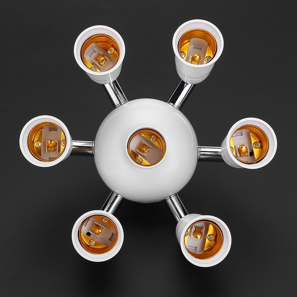 Adjustable E27 Splitter 5/7 Heads Lamp Base Replacement LED Light Bulb Holder Adapter Converter Socket Lighting Accessories