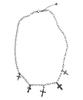 Sk8Er Rock Multi Cross Ovallink Chain Surgical Steel Necklace ((Steel))
