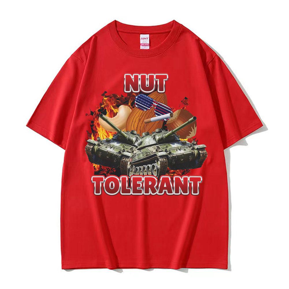 

Nut Tolerant Funny Goofy Ahh Meme Tshirts Unisex High Street Vintage Short Sleeve T Shirt Men Summer Fashion Oversized Tees S