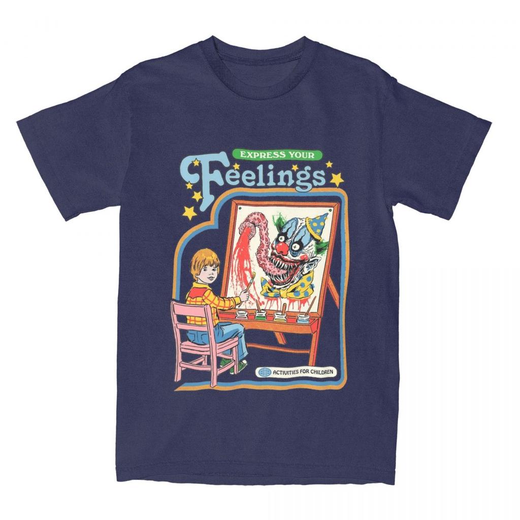 Men Women's Express Your Feelings Horror Art T Shirts Merchandise Creepy Artist Cotton T-shirt Clothing Awesome Tees New Arrival