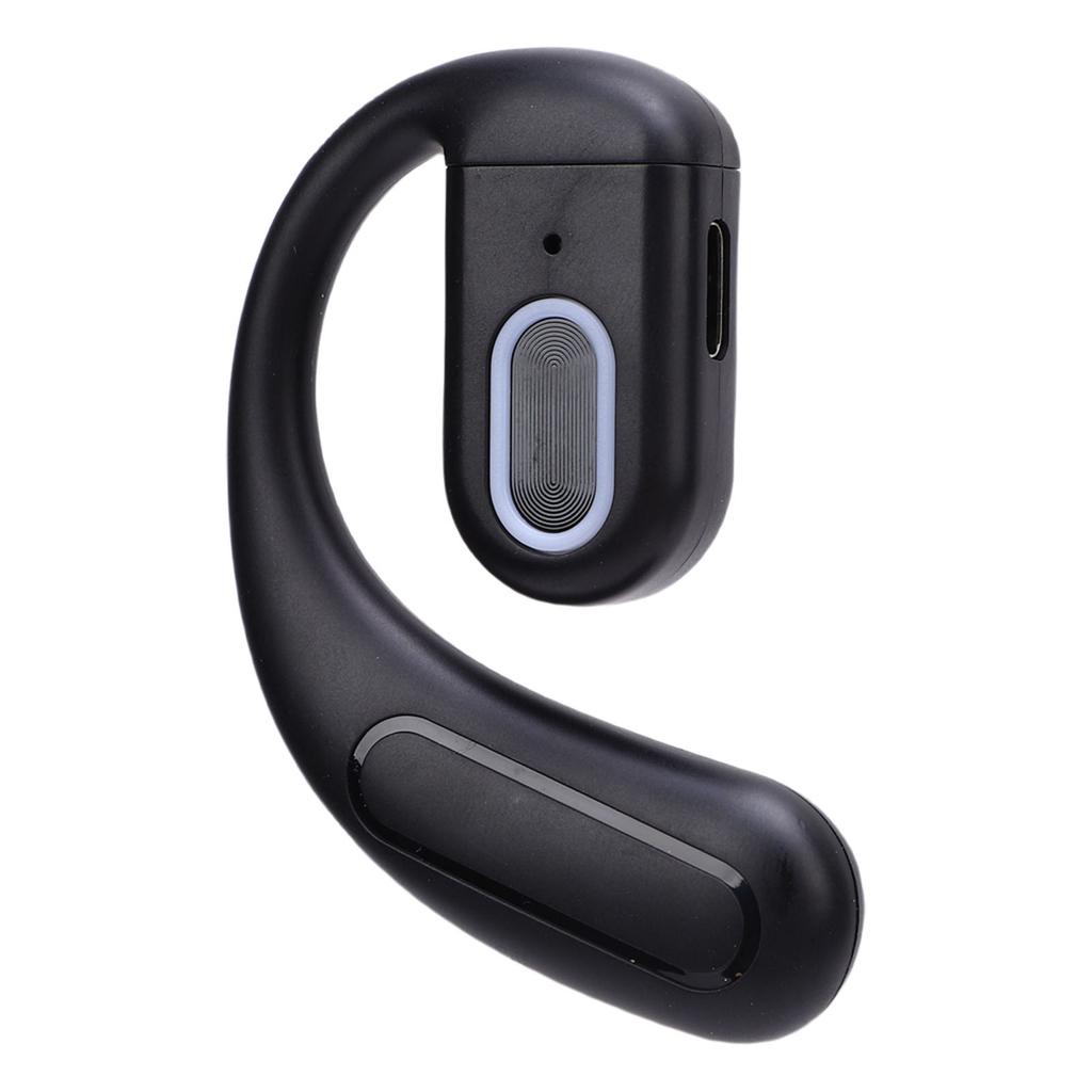 Bluetooth 5.4 Earpiece Noise Cancelling Mic 180mAh Battery Single Ear Headset with Ear Hook for Music Black