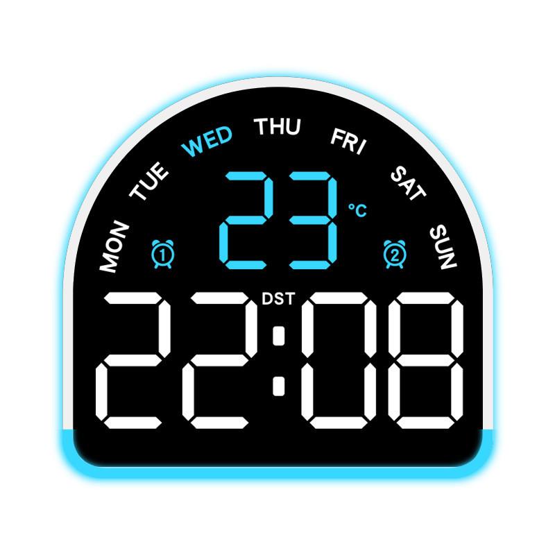 Digital Led Alarm Clock With Temperature And Humidity Display For Home Office Decor