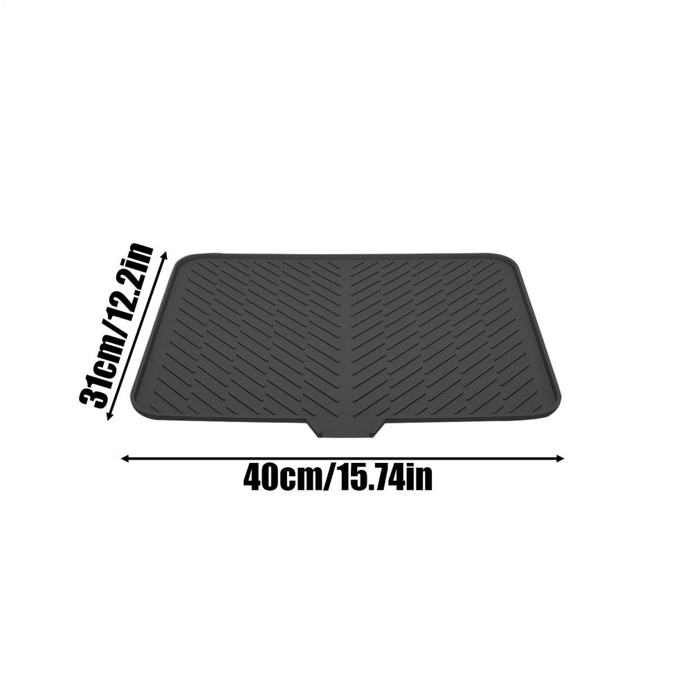 Силиконовый коврик для посуды с дренажем коврик для раковины коврик для столешницы сушилка для посуды защита от проливания гигиеничный быстросохнущий дренажный коврик для мытья посуды для приготовления пищи чёрный 2319₽