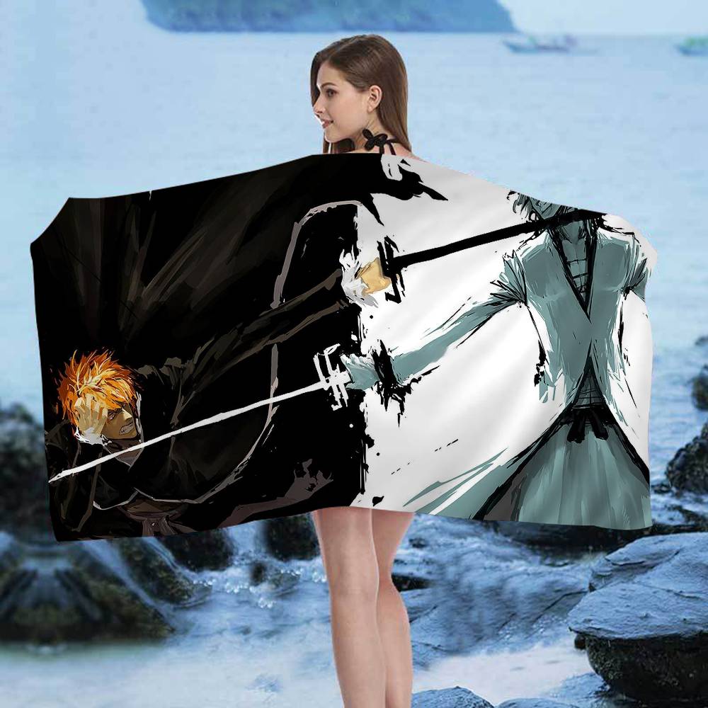 Bleach Anime Anime Beach Swimming Towel Soft Absorbent Washcloth Children's Gifts for Kids Travel Camping Gym