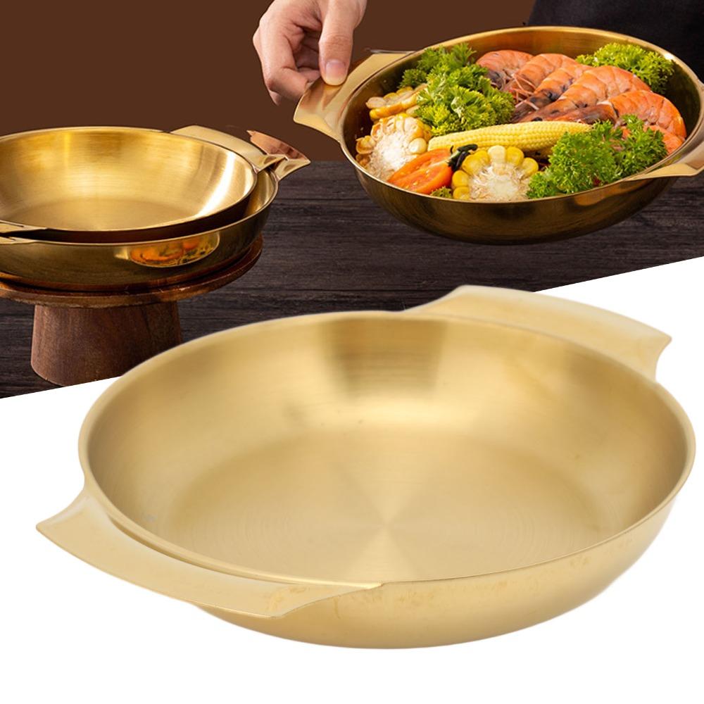 Heat Resistance Frying Pan Stainless Steel Flat Bottom Skillet Instant Noodle Bowl  Seafood Hot Pot