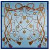 Fashion Square Scarf 2024 New Chain Women Silk Scarf Hijab Luxury Brand Shawl Foulard Plaid Scarves Wraps For Ladies
