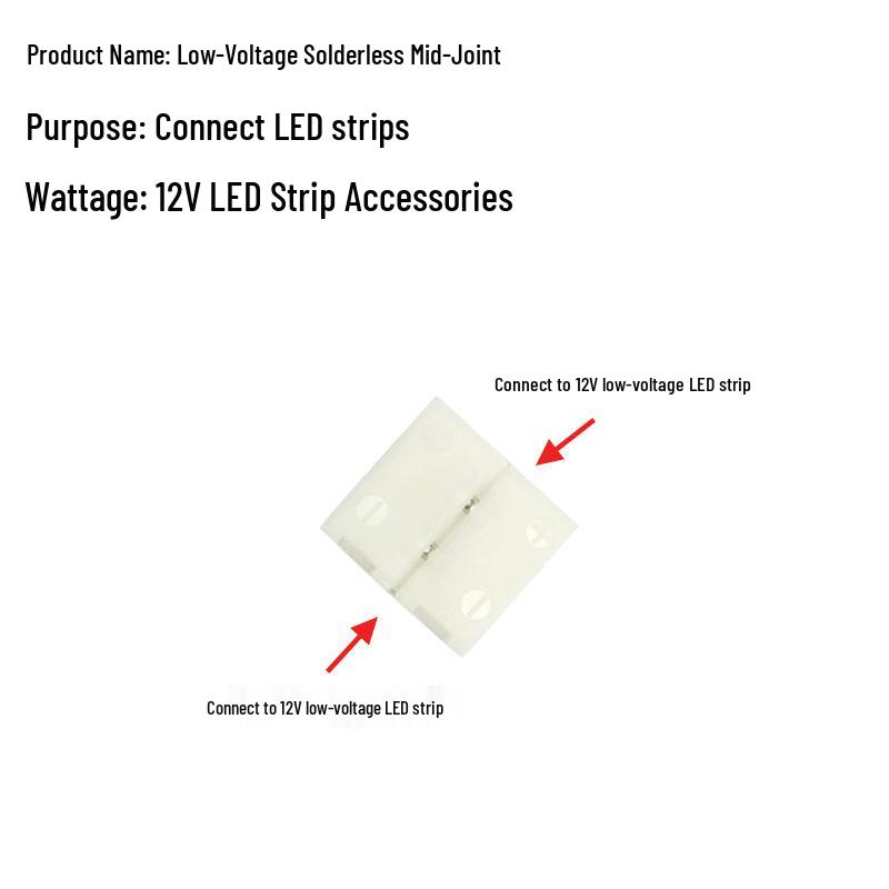 Solderless Connector Cable for LED 3528/5050 Strip Light - Seven-Color Snap, Low Voltage