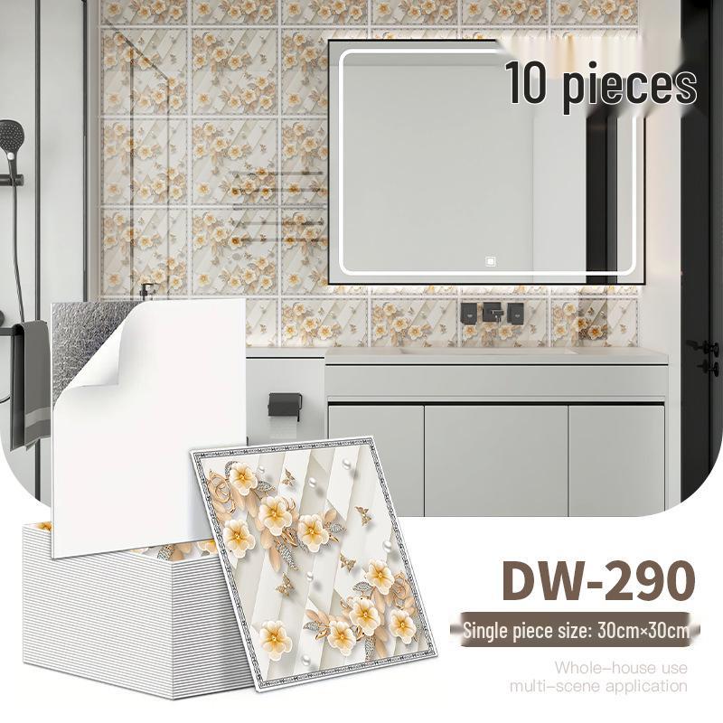 10-Pack Self-Adhesive Ceiling Stickers: Aluminum-Plastic Bathroom Decor Panels