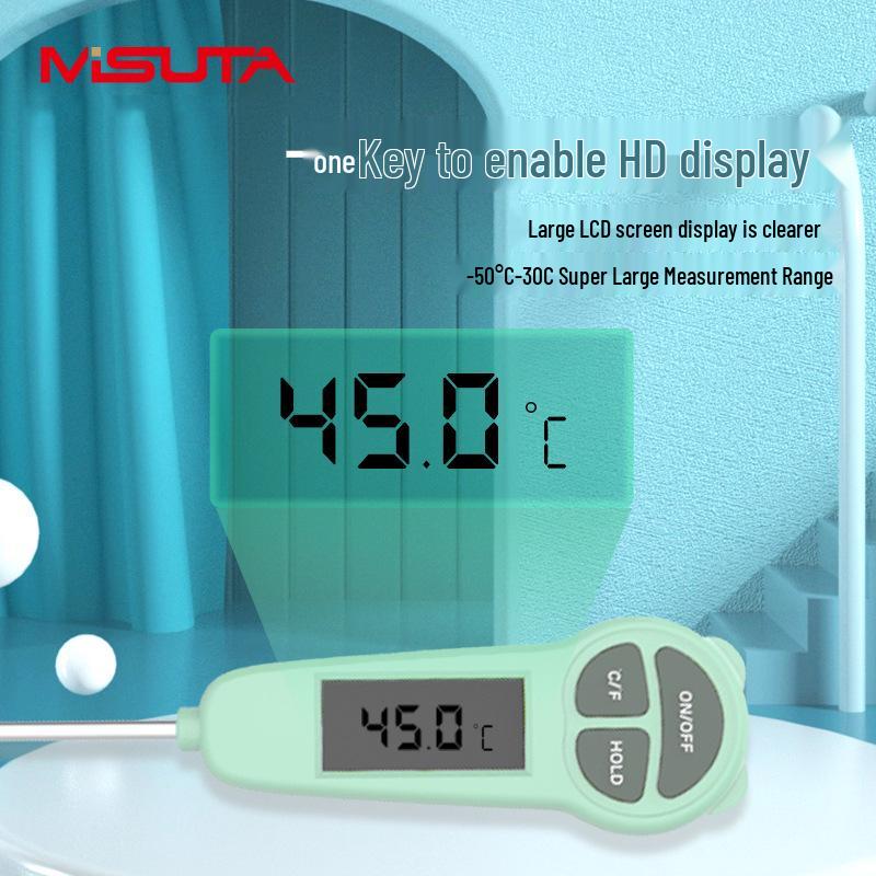 Elektronisches Lebensmittelthermometer aus Edelstahl 304 für Backwaren, Babynahrung, Wasser und Öl