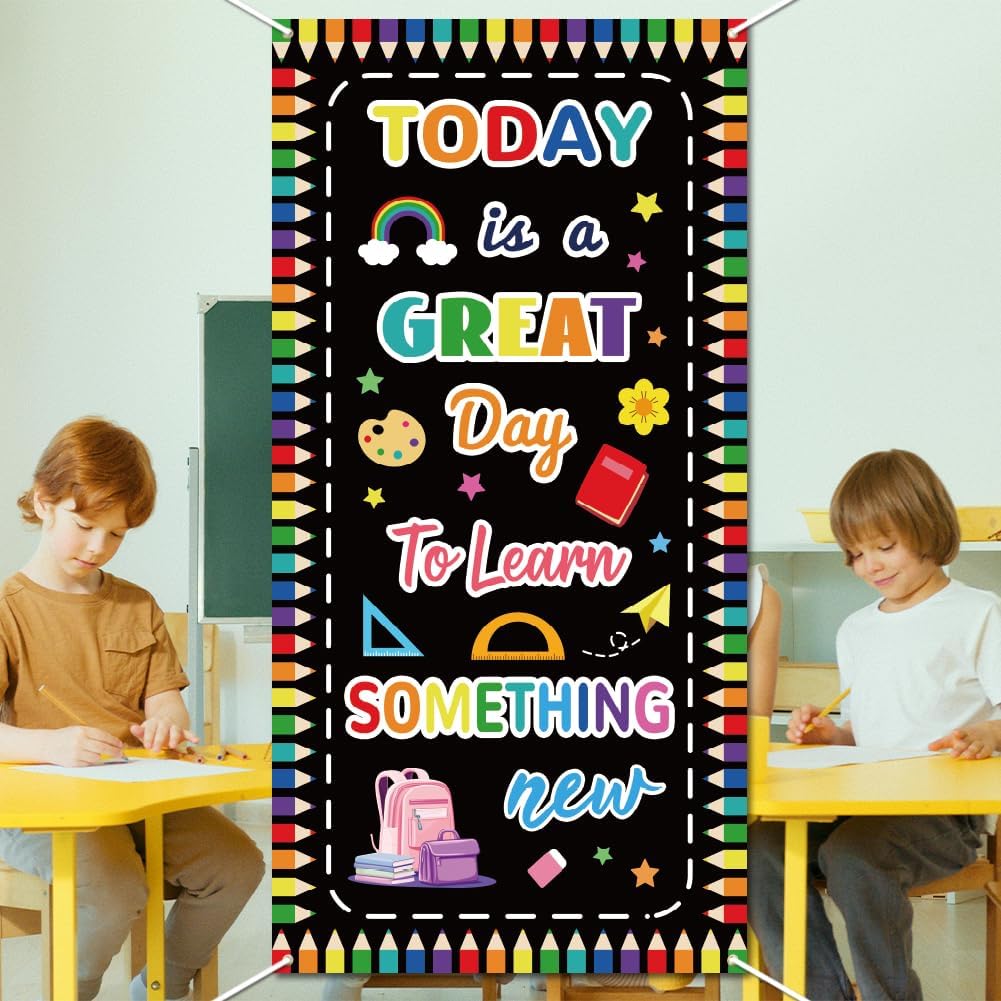 WADORN Welcome Race Fans Background Photo Door Banner for Party Decor, 5.9x2.9ft Racing Car Theme Photo Door Backdrop Props Decor Large Fabric Fun