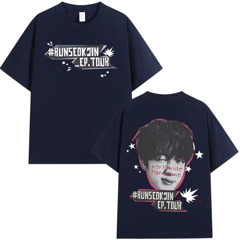 Jin Runseokjin EP Tour 2025 T-shirts Kpop Koreansk Sångare Kortärmad T-shirt Herr Dam Kläder Bomull Casual T-shirts Streetwear