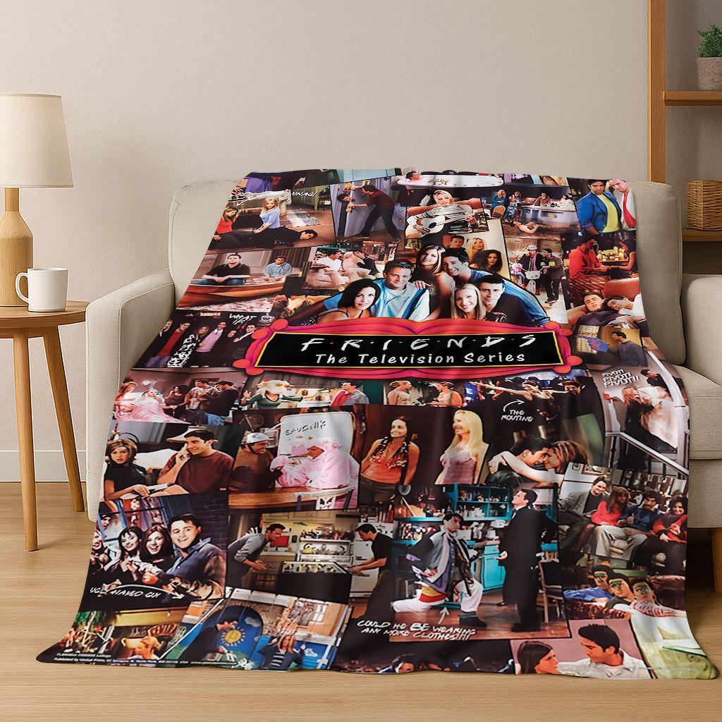 Classic Friends Central Perk TV Flannel Blanket,Cozy Soft Throw Blanket for Home Bedroom Bed Sofa Picnic Office Cover Gift Kid