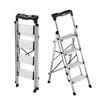 4 Step Ladder, Folding Step Stool with Wide Anti-Slip Pedal and Comfort Handgrip, 150 Kg Capacity Portable Aluminum Stepladder