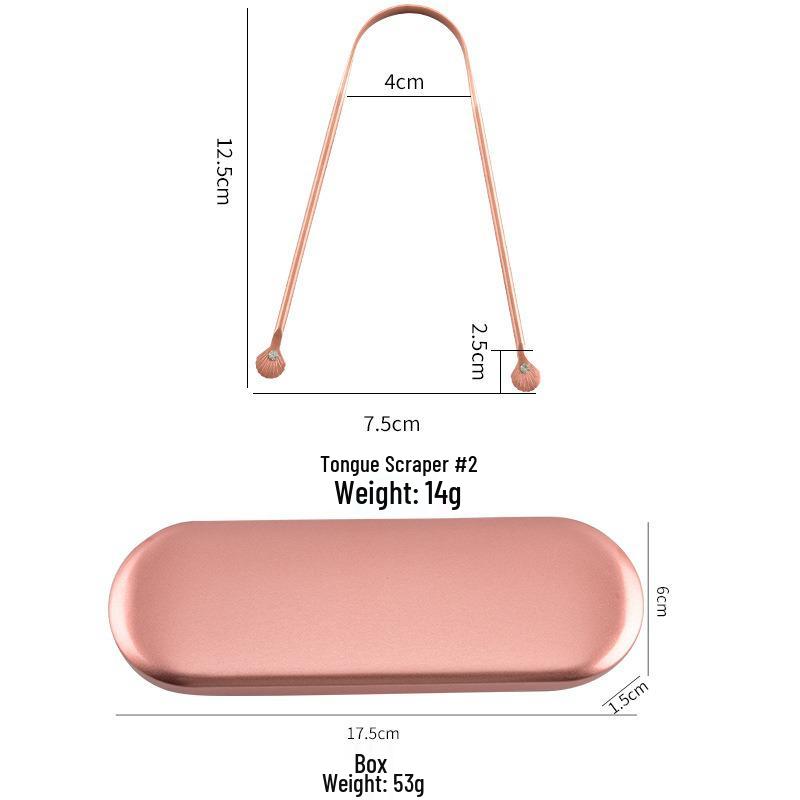 Pure Copper Tongue Scraper and Cleaner – Portable Tongue Brush Tool for Effective Oral Hygiene