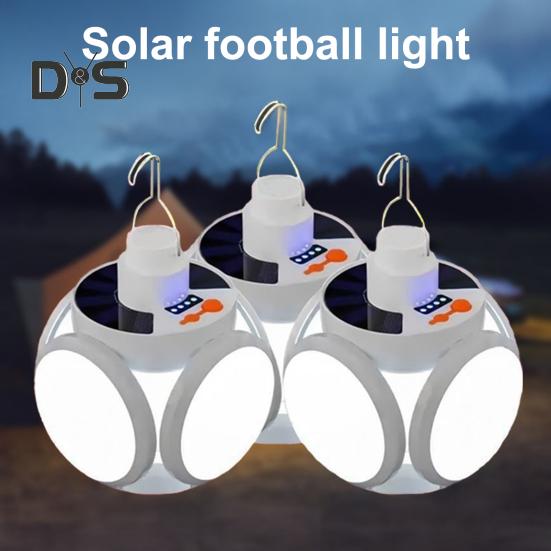 Faltbare Solarlampe mit Fernbedienung, 5 Modi, einstellbar, faltbare LED-Laterne mit Haken, wiederaufladbar über USB, wasserdicht, für Outdoor-Camping, zum Aufhängen, Solar
