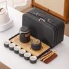 Compact Ceramic Travel Tea Set: 1 Teapot + 6 Cups for Camping or Business Gifts
