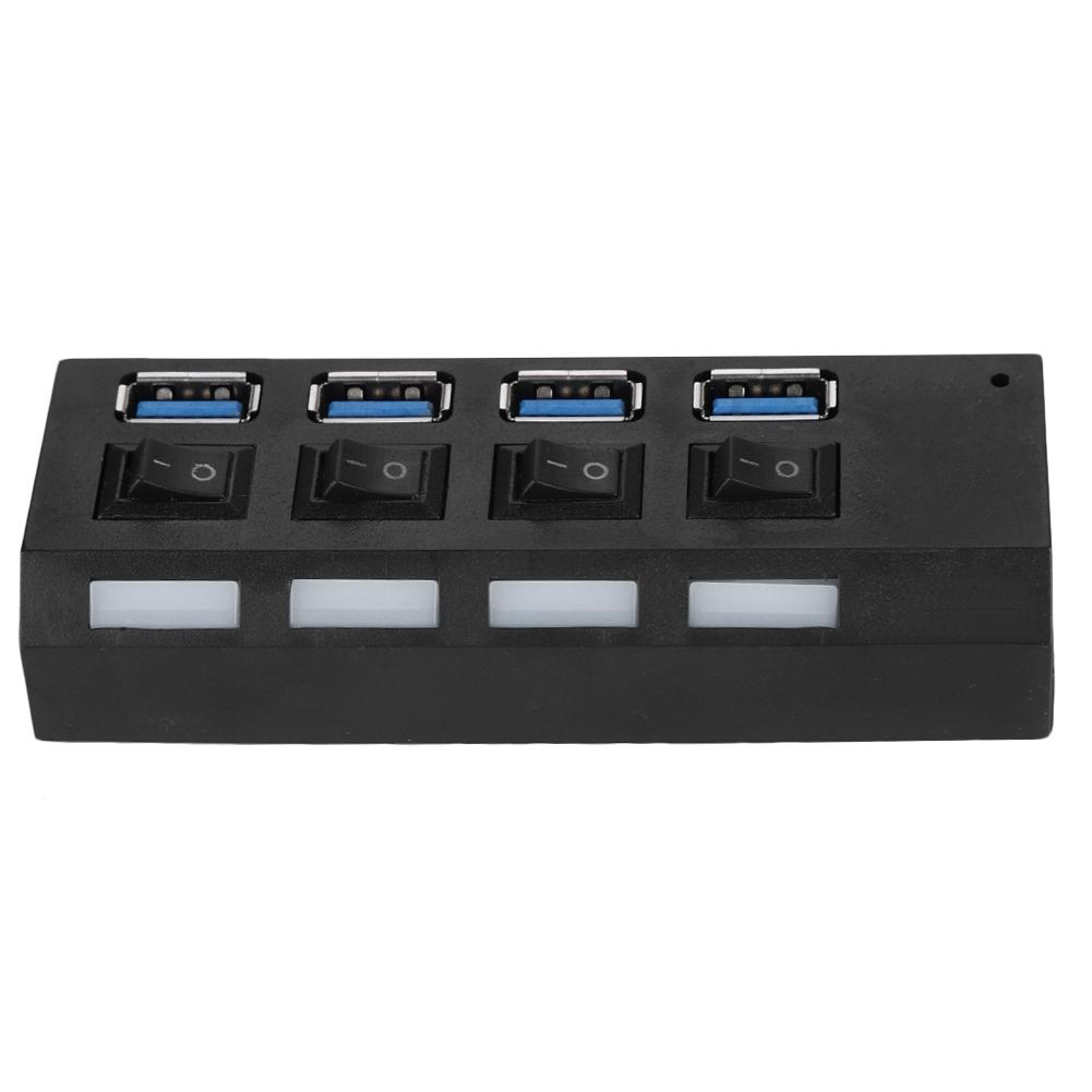 High Speed USB3.0 Splitter 4 Port USB Hub Switch Expansion Port with Power Supply