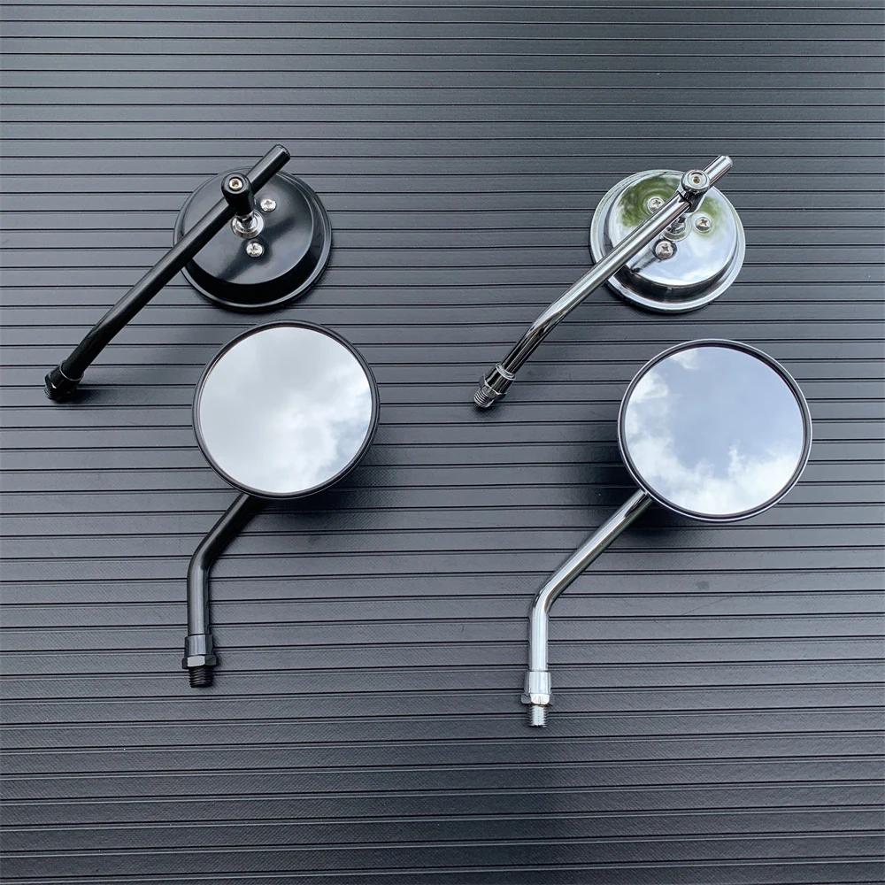 Motorcycle Rearview Side Mirror with 10mm Screws Universal Round  Retro Modified Motorbike Cafe Racer Rearview Mirrors