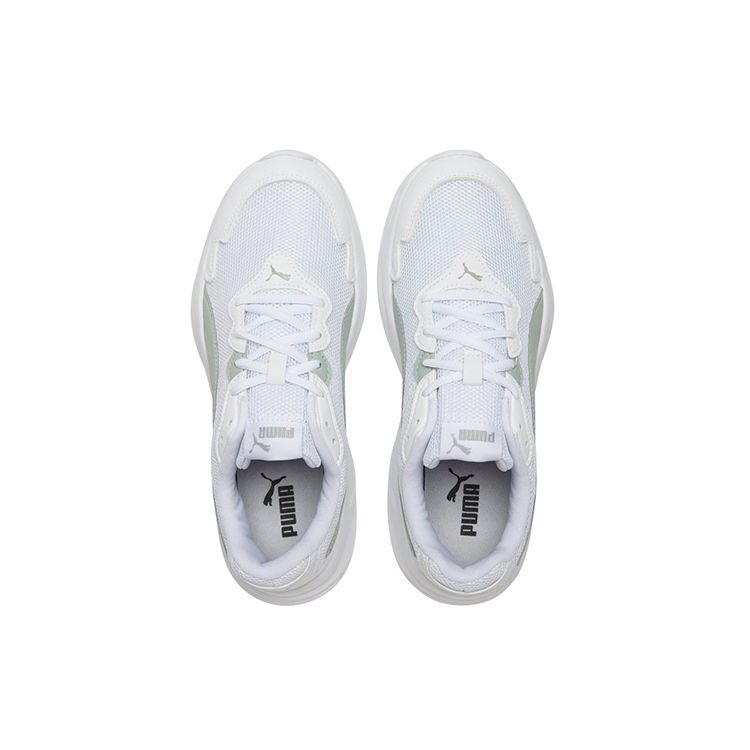 Puma 90S Runner Cushioning Sports Fabric Synthetic Leather Low-Top Running Shoes Unisex Running Shoes White Gray Green 373017-21
