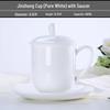 Gold Painted Jingdezhen Ceramic Cup with Lid - High Temp Bone China Tea Cup for Business Meetings and Home