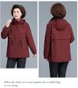 2026 Stylish Mid-Length Windbreaker Jacket for Middle-Aged and Elderly Mothers, Plus Size, Slimming, Spring/Autumn Wear