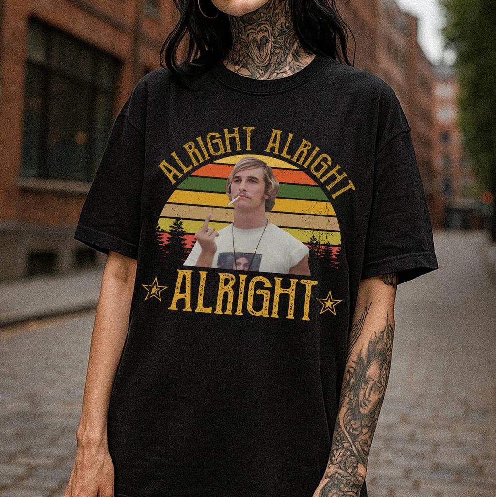 Slacker Comedy Quotes Printed Womens Tshirt SpringSummer Fashion Trend Pure Cotton Top Neutral Short Sleeve Tshirt