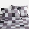 Colorful Plaid Fitted Sheet Twin Queen 3Pcs Geometric Grid Bed Sheet Set Microfiber Lattice Checkerd Bed Sheets - Deep Pocket