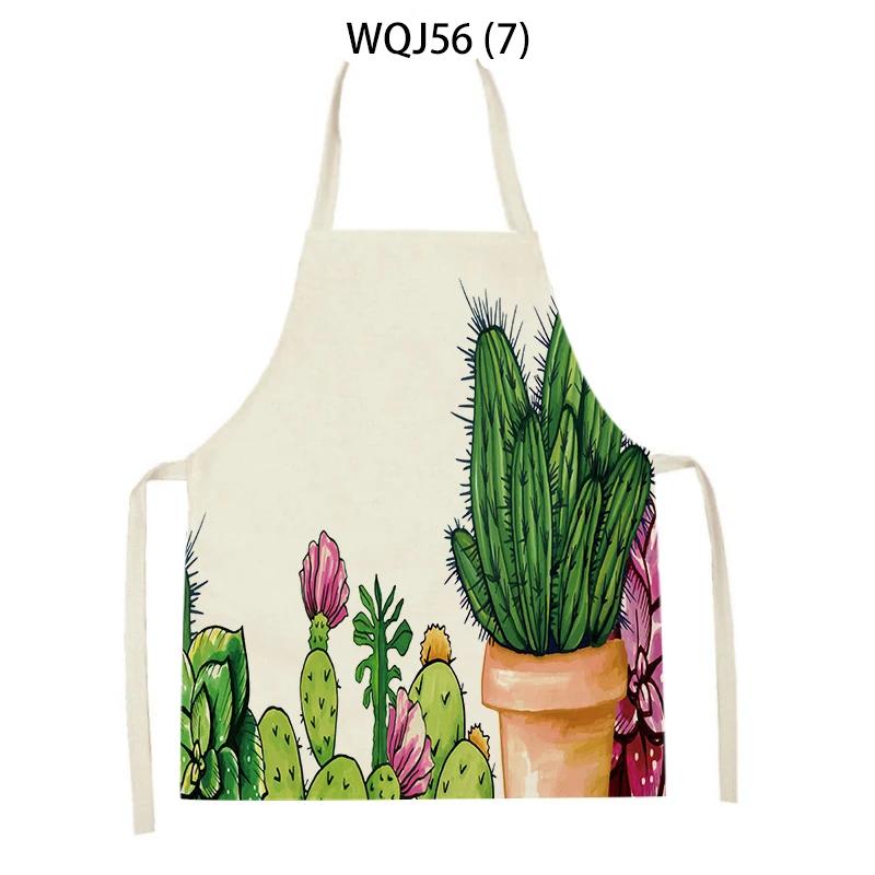 Cactus Pattern Home Cleaning Kitchen Aprons Plant Flowers Adult Kids Waist Bib Baking Accessories Cleaning Antifouling Apron