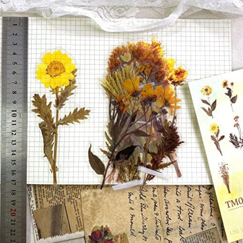 Plant Flower Floral Decorative Journaling Supplies Big Size Transparent Waterproof Cottagecore Stickers DIY Sticker 5 Styles