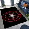 Dark Gothic Pentacle Ruby Accents Patterned Rug Nonslip Thick Carpet For Living Room Bedroom Hallway Home Decor Birthday Gift