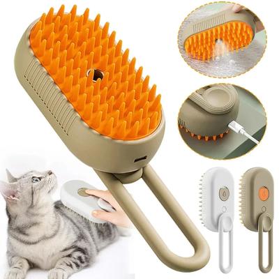 Cepillo Rascador de Vapor para Gatos Vapor 3 en 1 Cepillo para Mascotas Cepillo de Vapor para Gatos Peine Cepillos para Perros Cepillos para Gatos con Spray Eléctrico Peine de Masaje