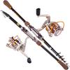 Fishing Rod SET 1.8-2.7M Carbon Telescopic Pole and 13+1BB Metal Spinning Reel Fishing Tackle