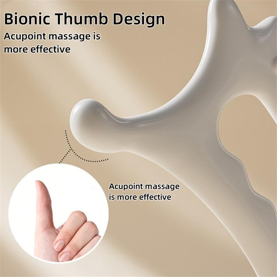 Ergonomic Wave Edge Thumb Massage Tool - PP Material for Deep Tissue Relaxation, Facial Contouring & Acupressure, All-Season Use