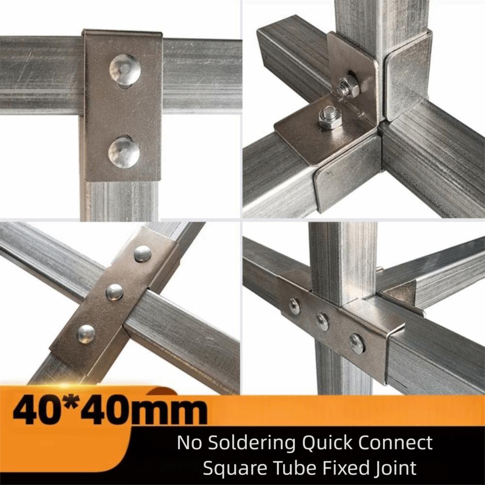 solderless Square Tube Connector 40*40mm Clip Fastener Steel Joint Connector Storage Rack