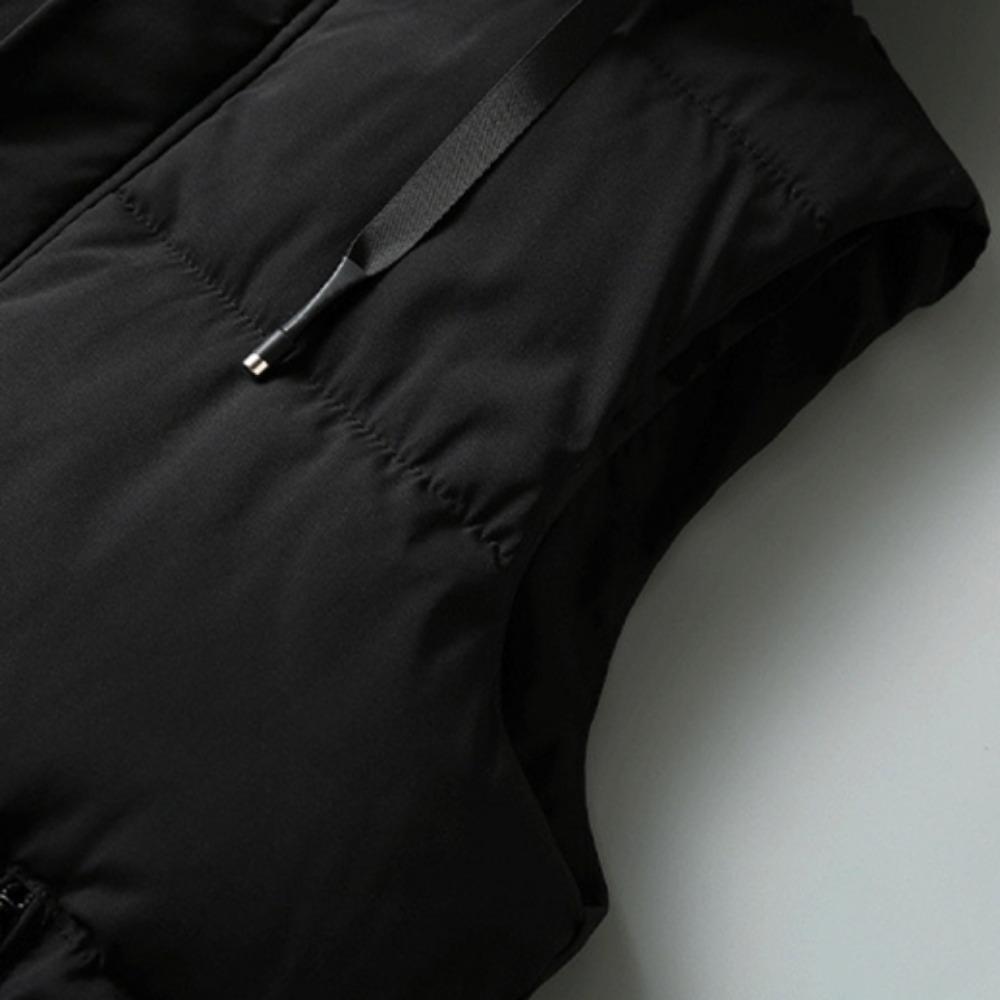 Autumn Winter New Waistcoat for Men Windproof Hooded Male Vests Jacket Thicken Warm Zipper Sleeveless Solid Color All-match