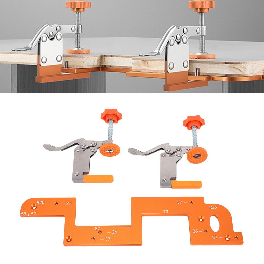 Einbaugriff-Schlitzschablone Kleiderschranktür Positionierungswerkzeug mit Edelstahl-Festklemme Kugellagerfräser