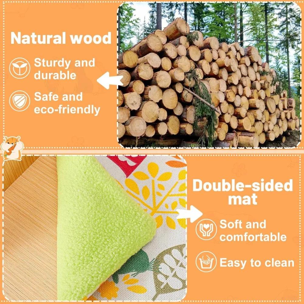 Premium Wooden Guinea Pig House | 2-Level Small Animal Hideout with Stairs | Quick Assembly for Hamsters/Rabbits/Chinchillas