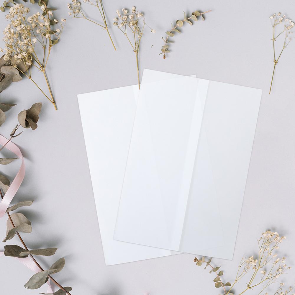 50pcs Translucent Paper Invitation Packs For Wedding and Party