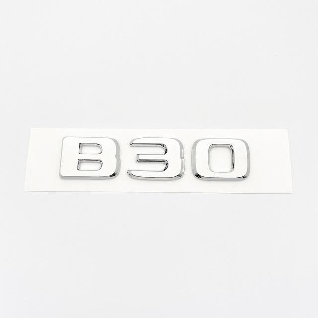Pro Mercedes Benz Brabus C W203 W204 W205 kupé Odznak kufru auta Logo Samolepka Písmena B20 B30 D30 450 650 ABS Emblém Chrom Stříbrná