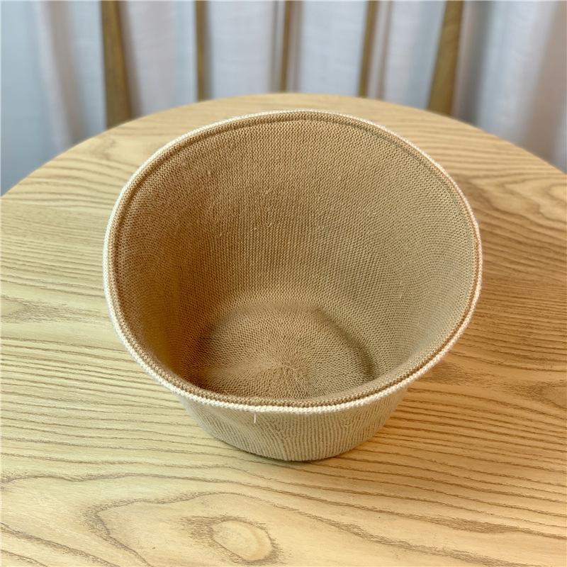 Simple Double-layer Knitted Fisherman's Hat for Children To Keep Warm In Autumn and Winter, Double-sided Bucket Hat, Solid-color Wool Basin Hat