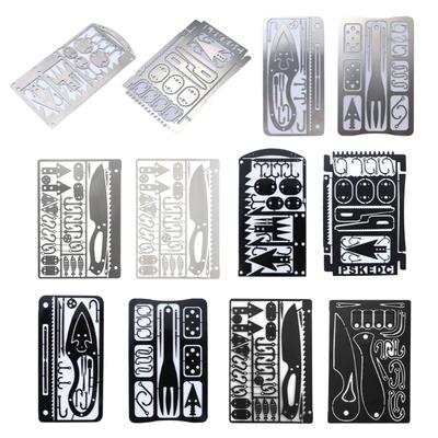 Stainless Steels Fishing Hook Card Outdoor Survivals Multitool Card Survivals Gear Card for Huntings Fishing Hikings
