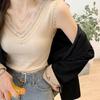 Frauen Sommer Spitze V-ausschnitt Gestrickte Leibchen Weste Tops Ärmellose Eis Seide Schlank Bodenbildung Shirt Einfarbig Oberbekleidung