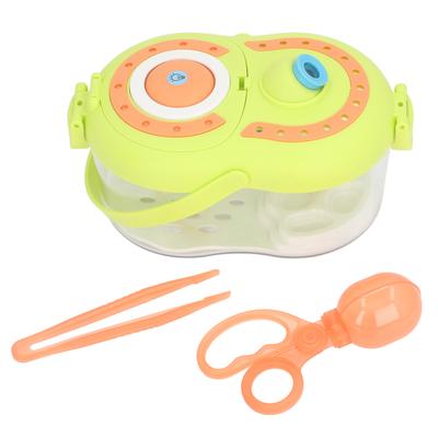 Käferbeobachtungsbox Atmungsaktiv Tragbar Käferfängerkäfig mit Lupe LED-Licht für Kinder